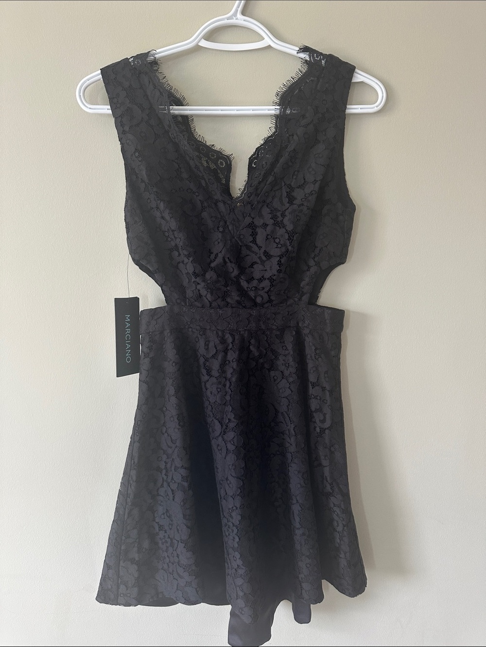 Marciano Black Lace A-Line Cocktail Dress